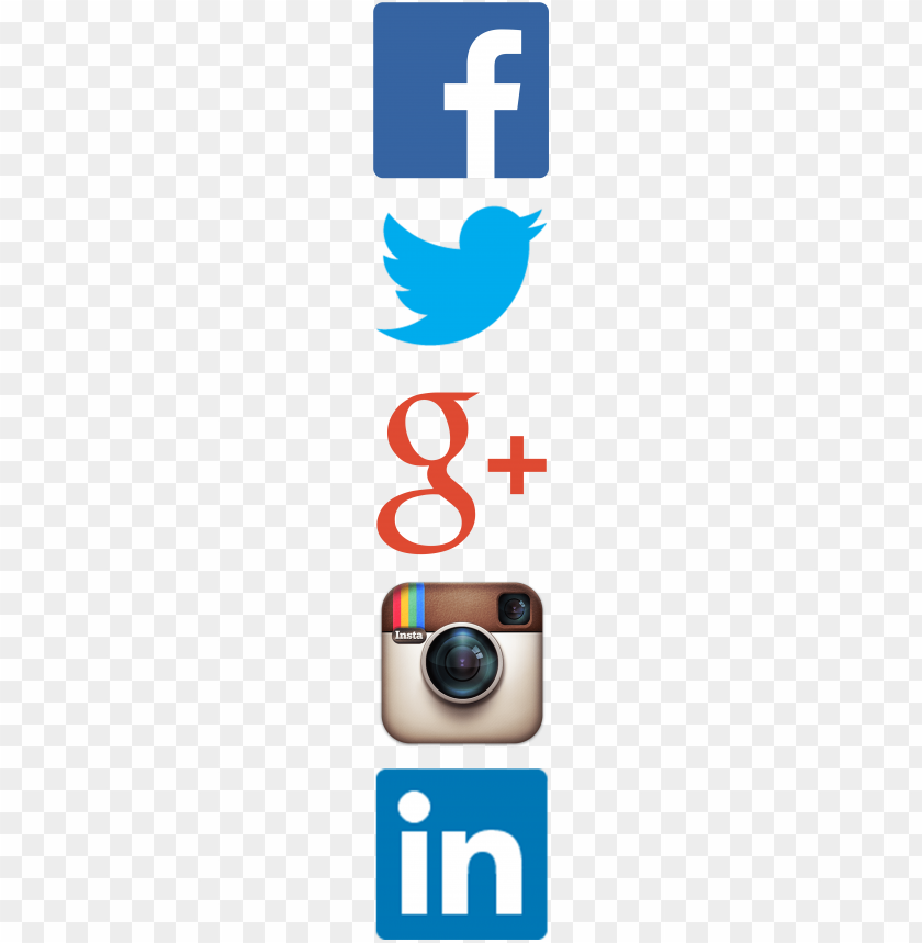 Social Media Icons Twitter Facebook Instagram Vertical - Social Networking Website Logo PNG Transparent With Clear Background ID 174387