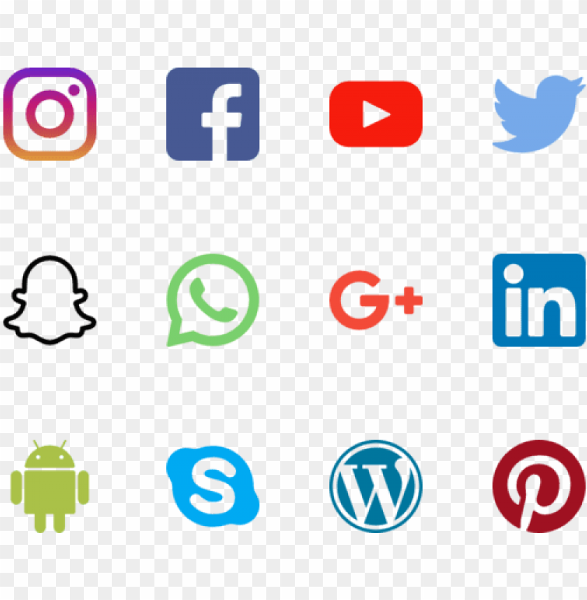 Social Media Icons Vector Png - Social Media Logos Small PNG ...