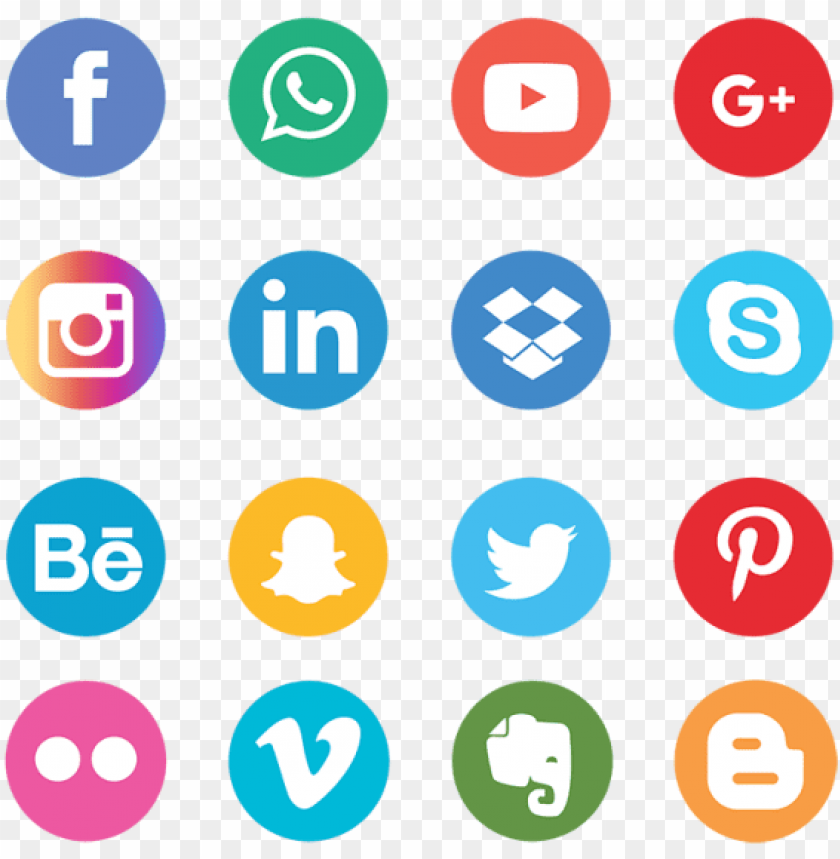 Social Media Logos No Background - Social Media Icon Vector Png - Free ...