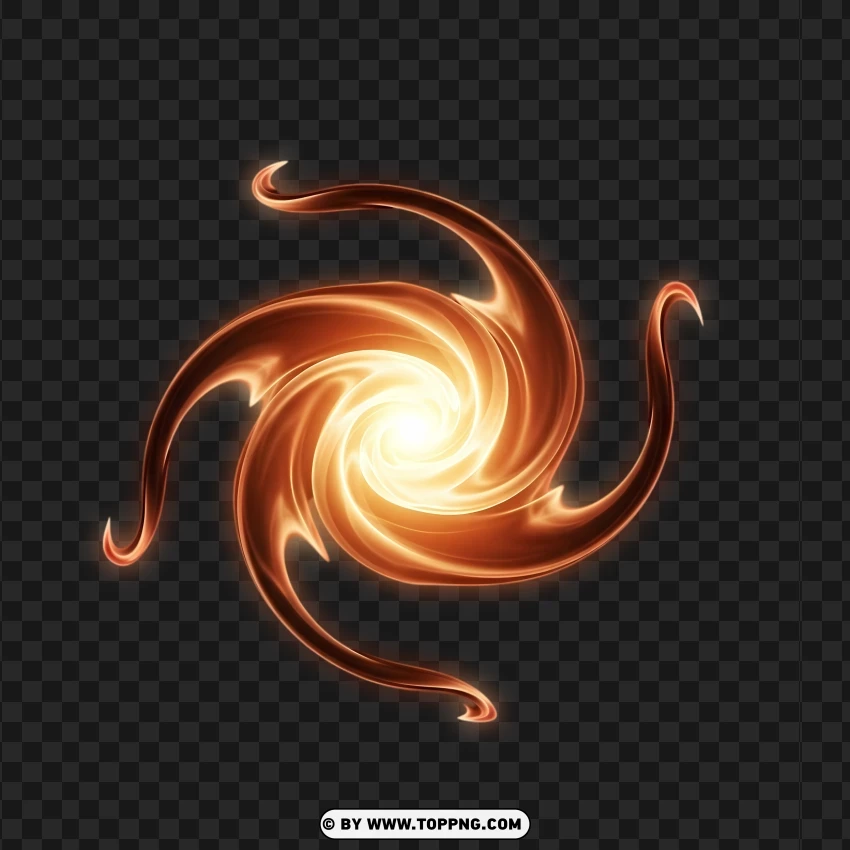 Soft Glowing Flame Swirl With Fluid Curves PNG Transparent Background