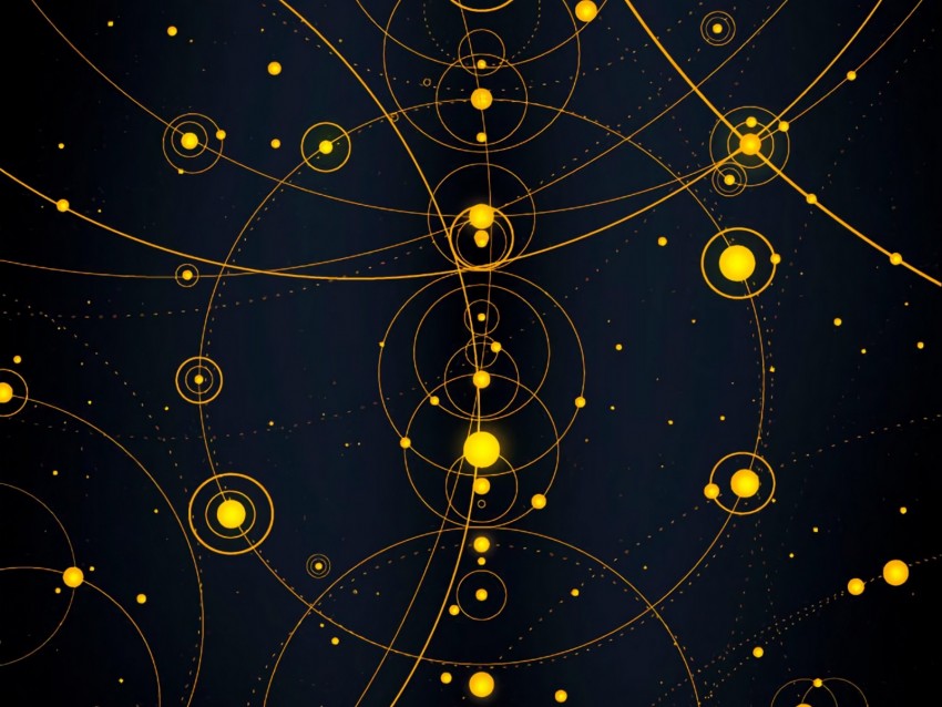 solar system, circles, lines, dotted lines