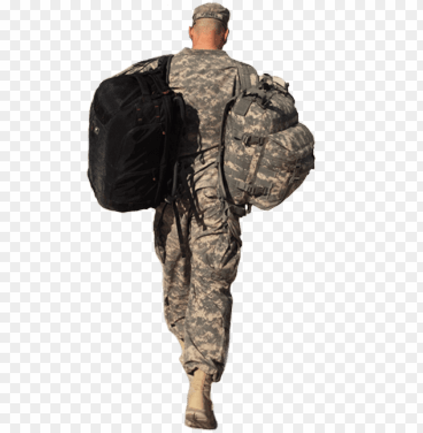 Soldier With His Back Turned - Military Soldier With Back Turned PNG Transparent Background