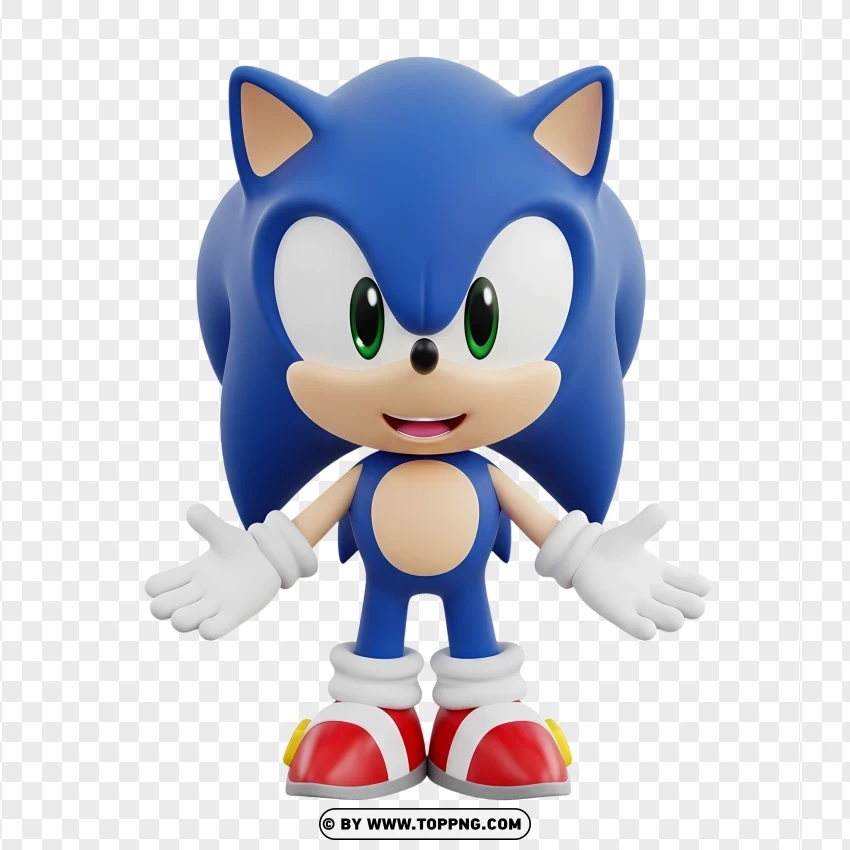 Sonic Chibi Character On No PNG Transparent Background