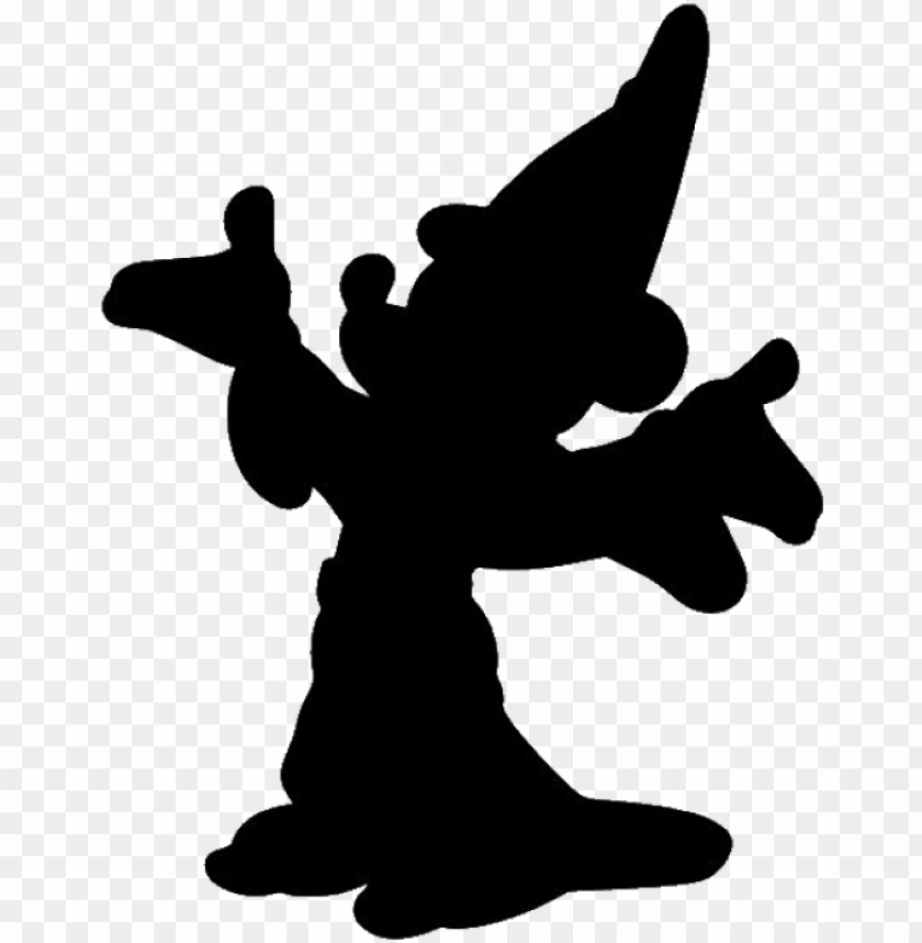 Sorcerer Mickey Mouse Disney Character Silhouettes Png Image