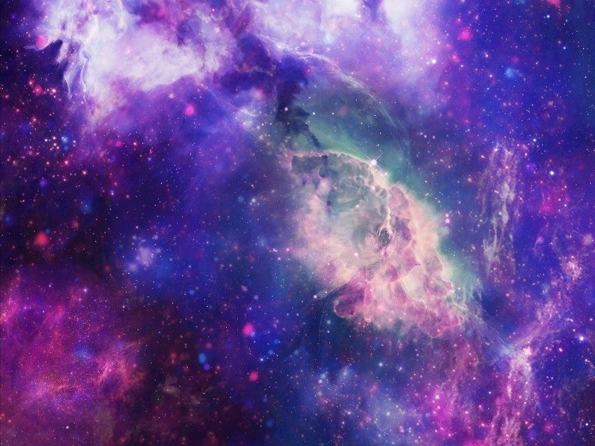 space nebula cluster bright 4k wallpaper