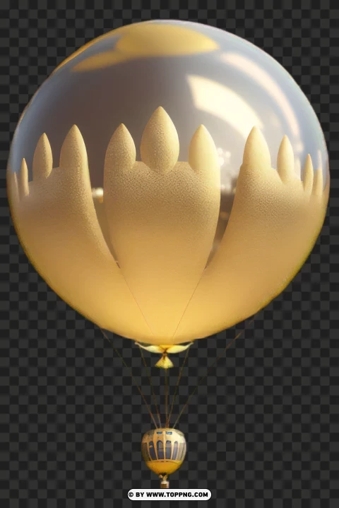 Golden Balloon,Shiny Gold Balloon,Round Gold Balloon,Curly Gold Ribbon,See-Through Background,Gleaming Gold Balloon,Lustrous Gold Balloon