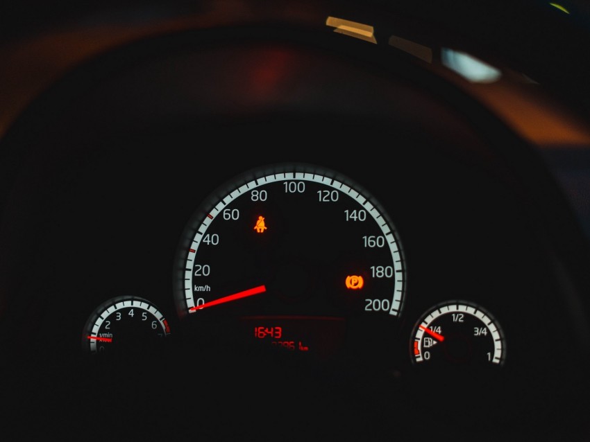 speedometer, lights, speed, numbers