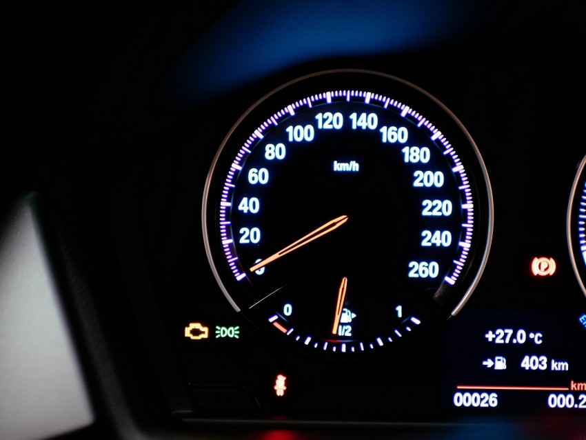 speedometer, speed, lights, numbers