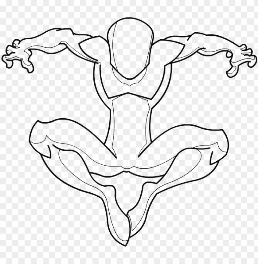 free PNG spiderman black suit drawing - spiderman poses drawi PNG image with transparent background PNG images transparent