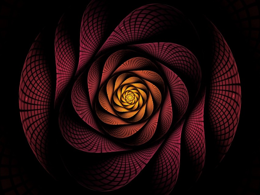 spiral, swirling, fractal, dark, abstraction