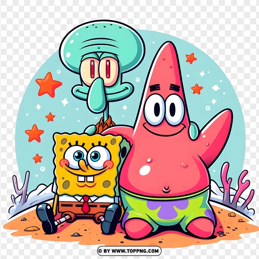 SpongeBob,Patrick Star,Squidward