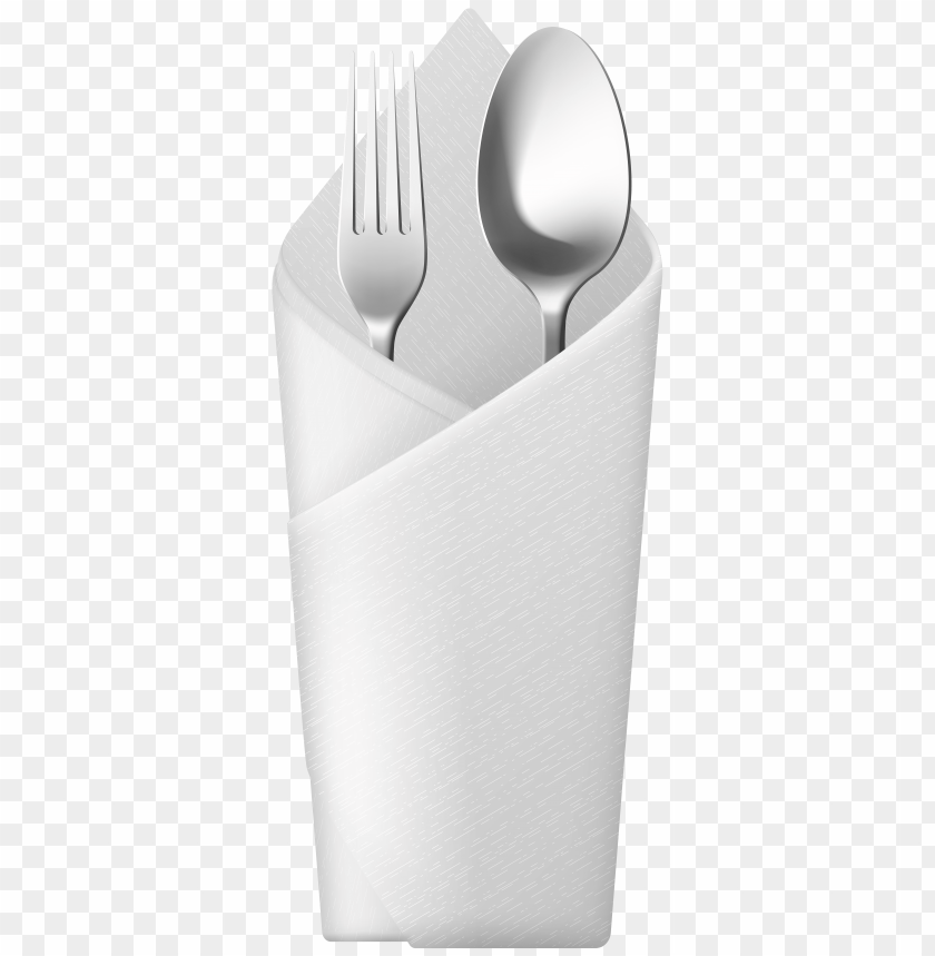 fork, napkin, spoon