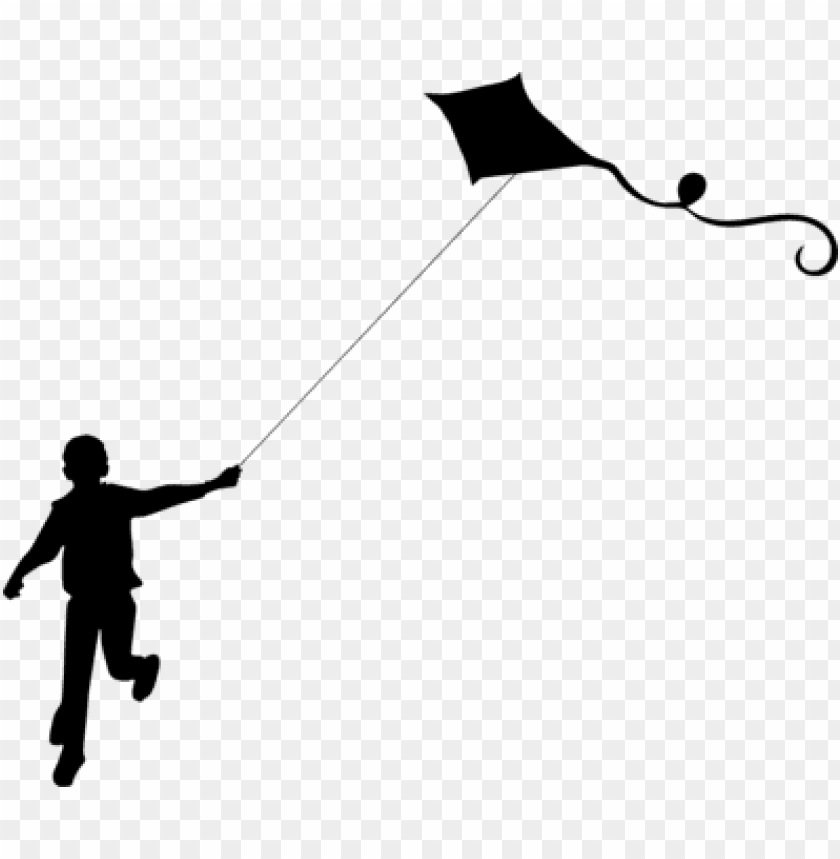 free PNG sport kite silhouette child makar sankranti - kid flying kite silhouette PNG image with transparent background PNG images transparent