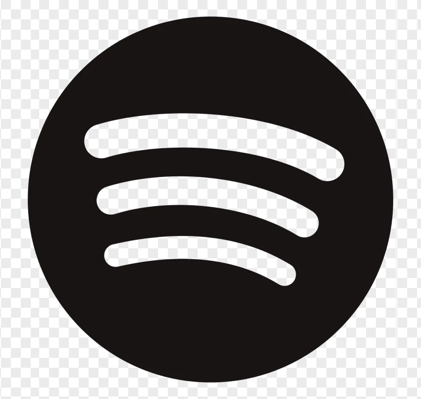 Spotify Icon Black PNG Transparent Background