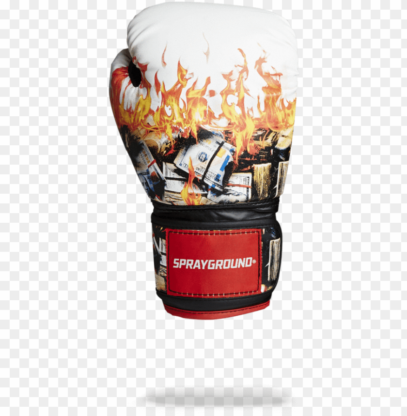 Sprayground- White Fire Money Boxing Gloves Boxi PNG Transparent With Clear Background ID 414160