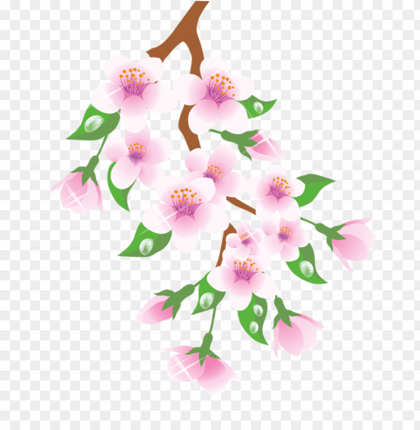 PNG image of spring branch pink with a clear background - Image ID 47166