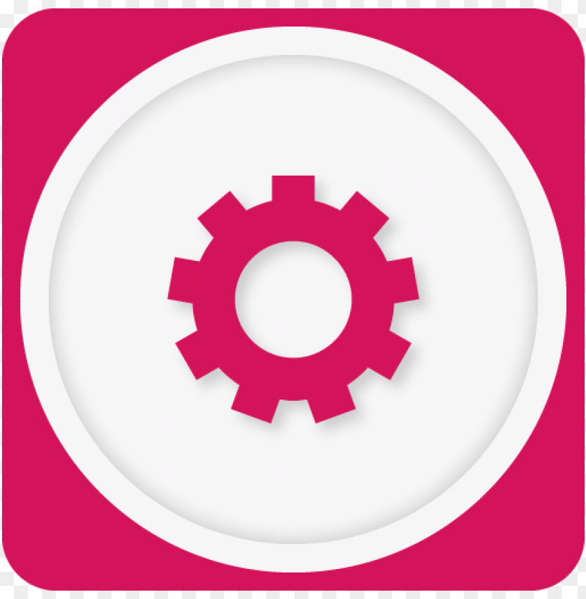 Square Pink White Gear Settings App Icon PNG Image With Transparent Background