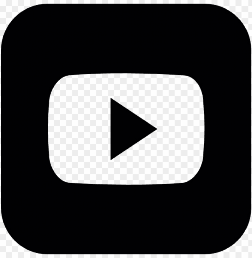 square vector button youtube icon black and white PNG transparent with Clear Background ID 231400