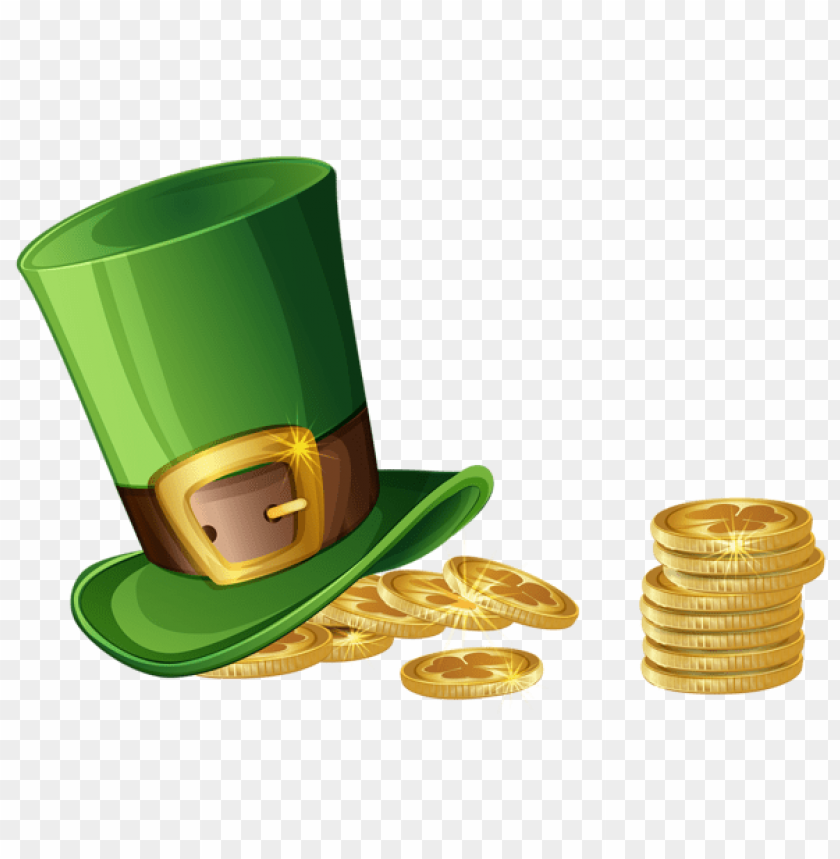 St Patricks Day Hat And Coins Transparent Png Images Background -  Image ID Is 42955