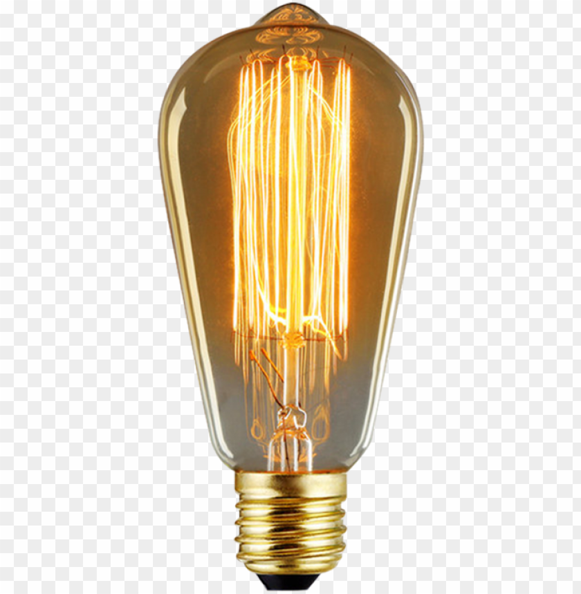 free PNG st58 edison light bulb, vintage filament, antique style - incandescent light bulb PNG image with transparent background PNG images transparent