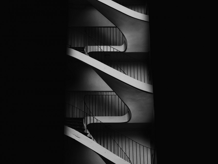 staircase, bw, minimalism, dark, architecture
