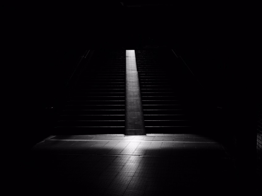 staircase, dark, bw, room, darkness