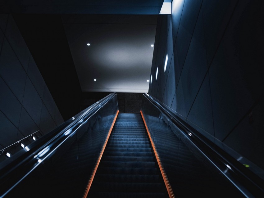 stairs, escalator, construction, dark, room