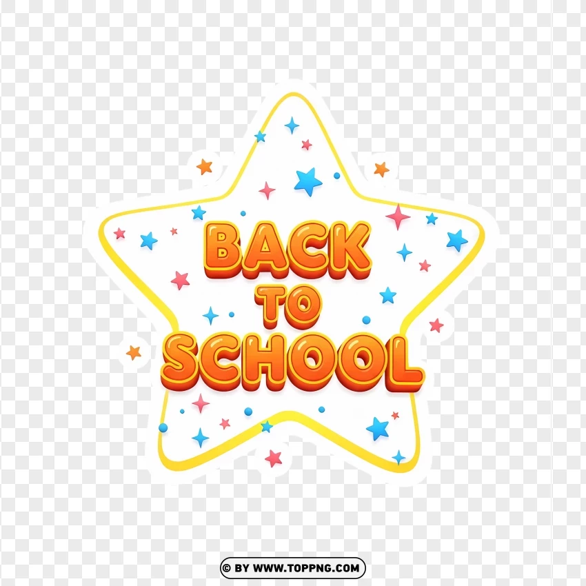 Star-shaped Back To School Sticker Illustration PNG Transparent Background