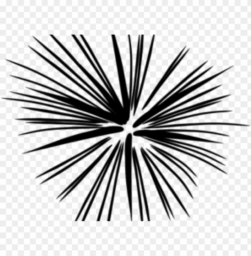 Starburst Clipart - Free Black And White Firework PNG Transparent Background