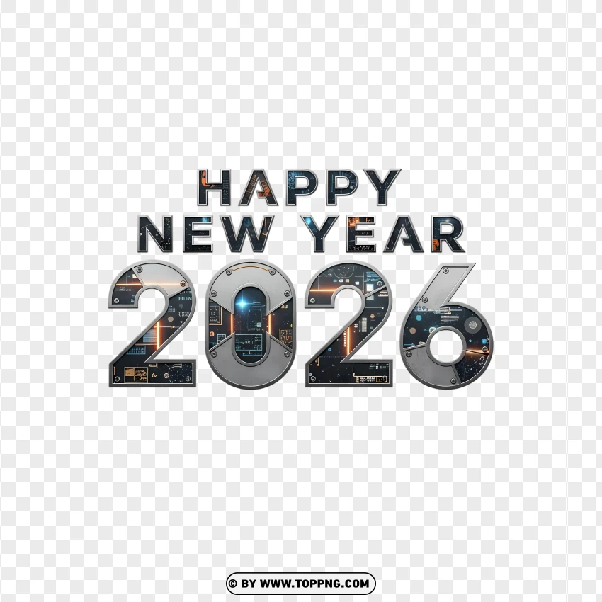 Starfield Inspired 2026 New Year Typography PNG Transparent Background