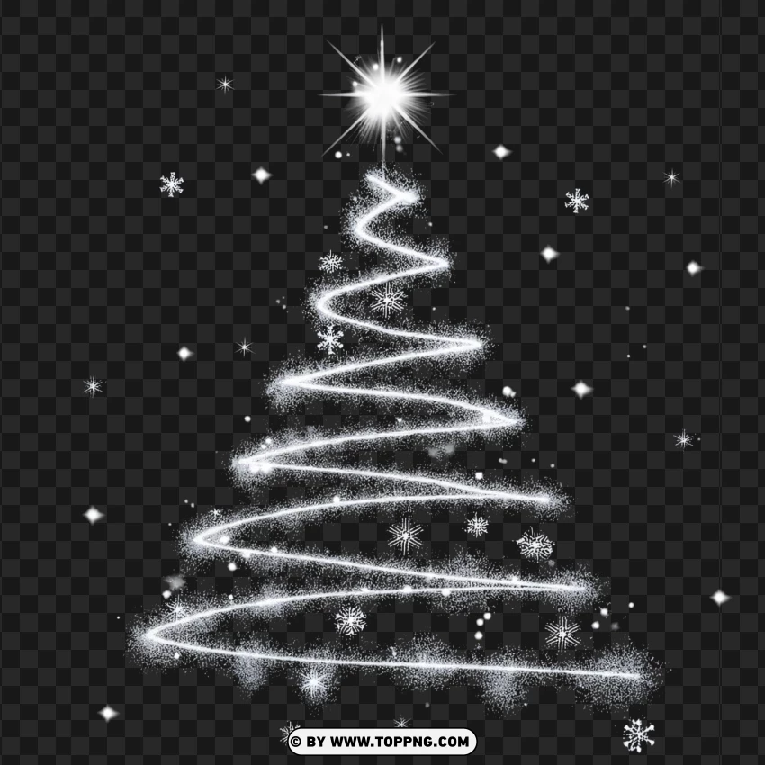 Starry Spiral Christmas Tree Clipart For Holiday Celebrations PNG Transparent Background