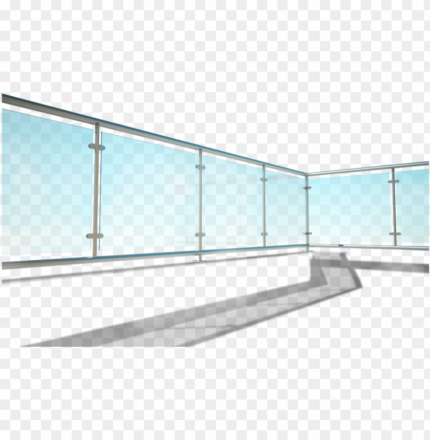 Steel Glass Panels - Balcony Glass Railing PNG Transparent Background