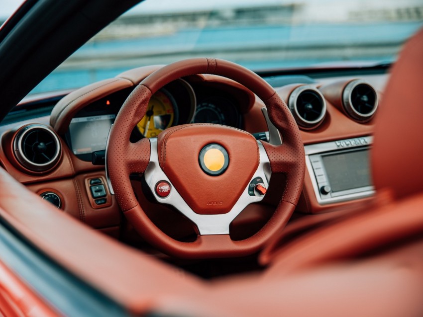 steering wheel, car, luxury
