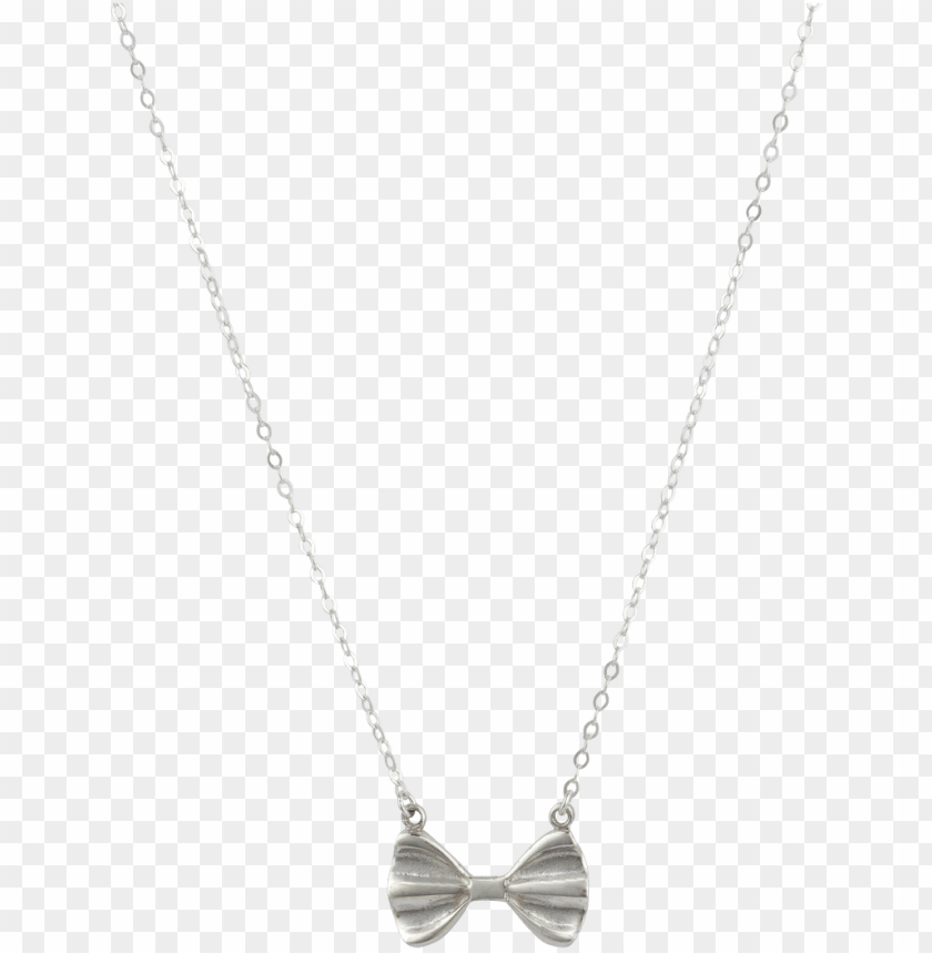 Sterling Silver Bow Necklace PNG Image With Transparent Background