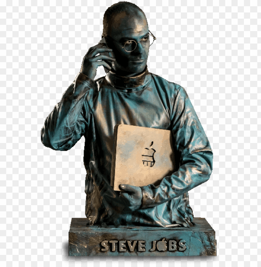 Steve Jobs - Bronze Sculpture PNG Image With Transparent Background