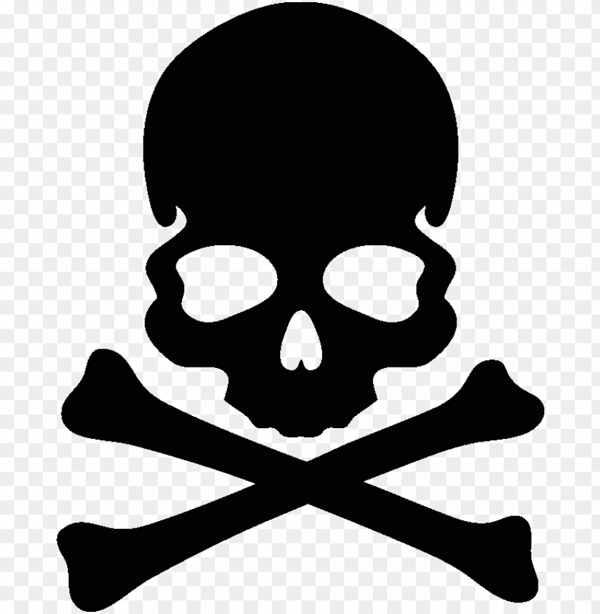 sticker tête de mort os noirs simple skull and cross bones PNG transparent with Clear Background ID 284806