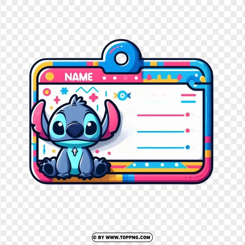 Stitch ,name tag,back to school,label, card, blank, template