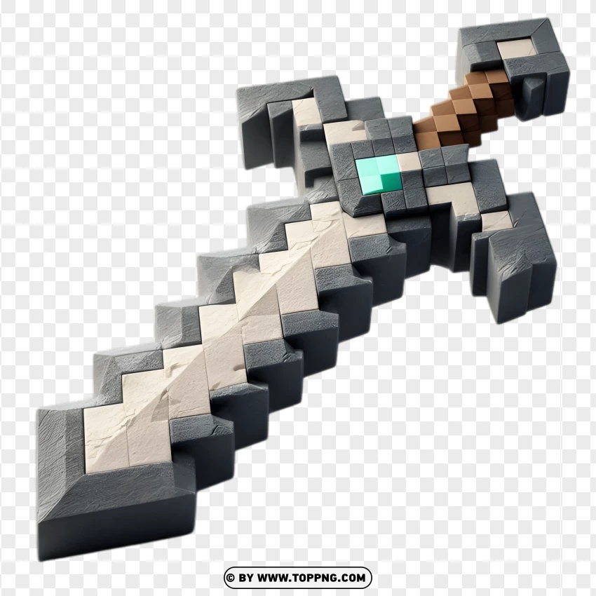 stone sword minecraft png transparent