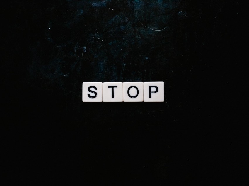 stop, letters, word