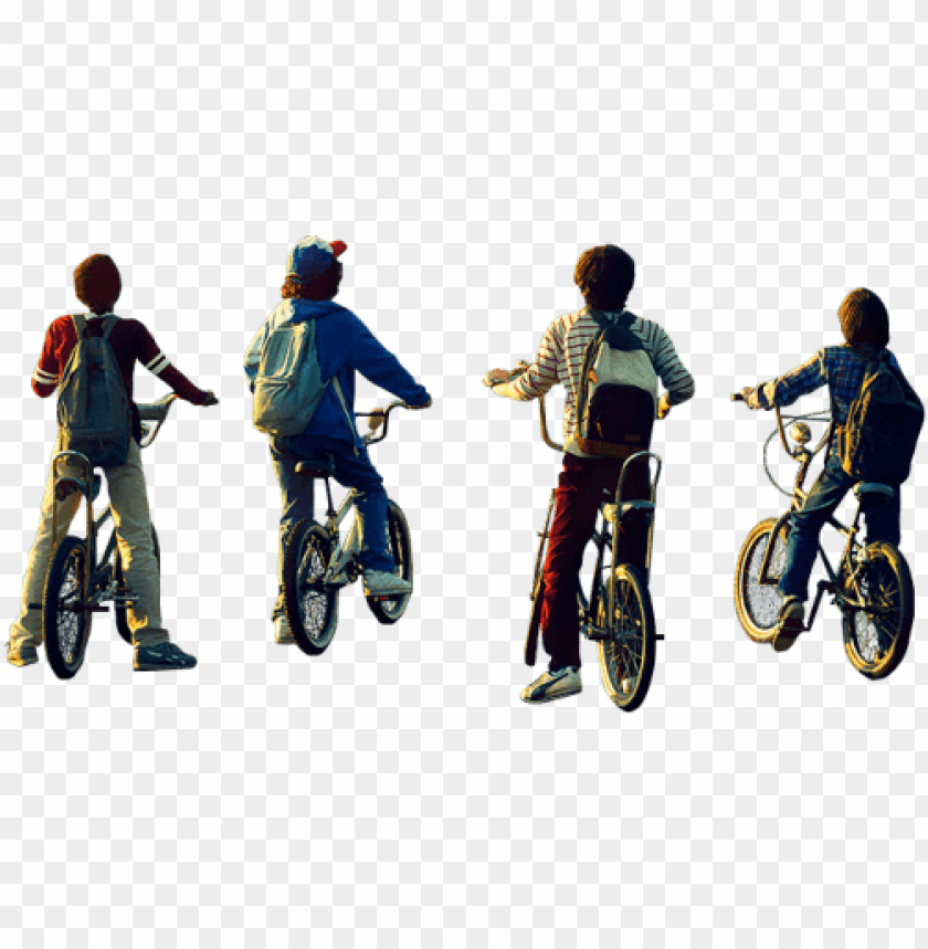 Stranger Things Boys On Bikes PNG Transparent Background