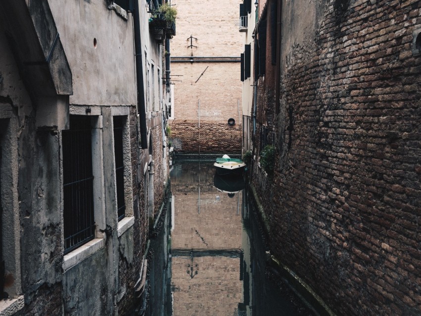 street, canal, buildings, city, water