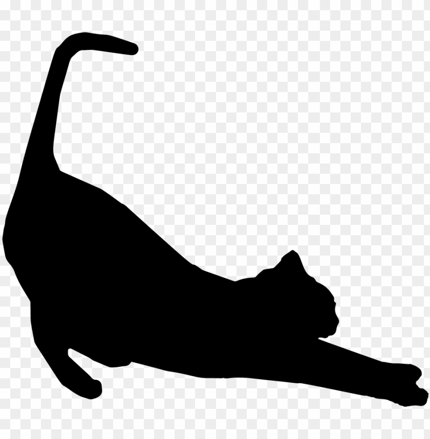 Stretching Cat Silhouette Cat Siluet Png Image With Transparent Background Toppng