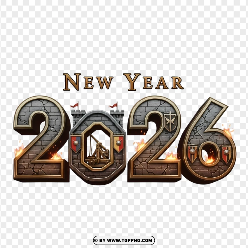 Stronghold Crusader Medieval 2026 Typography PNG Transparent Background