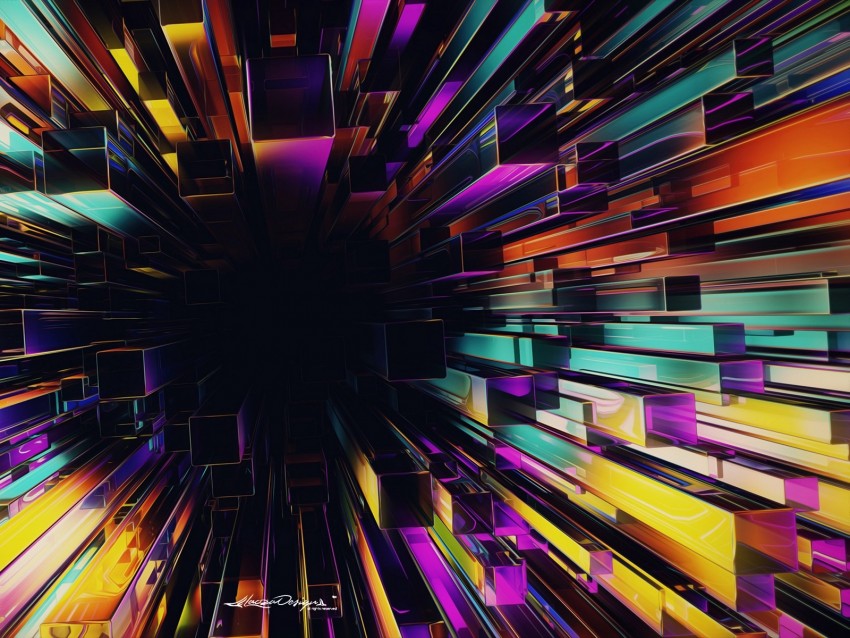 Structure 3d Multicolored Abstraction 4k Wallpaper | TOPpng