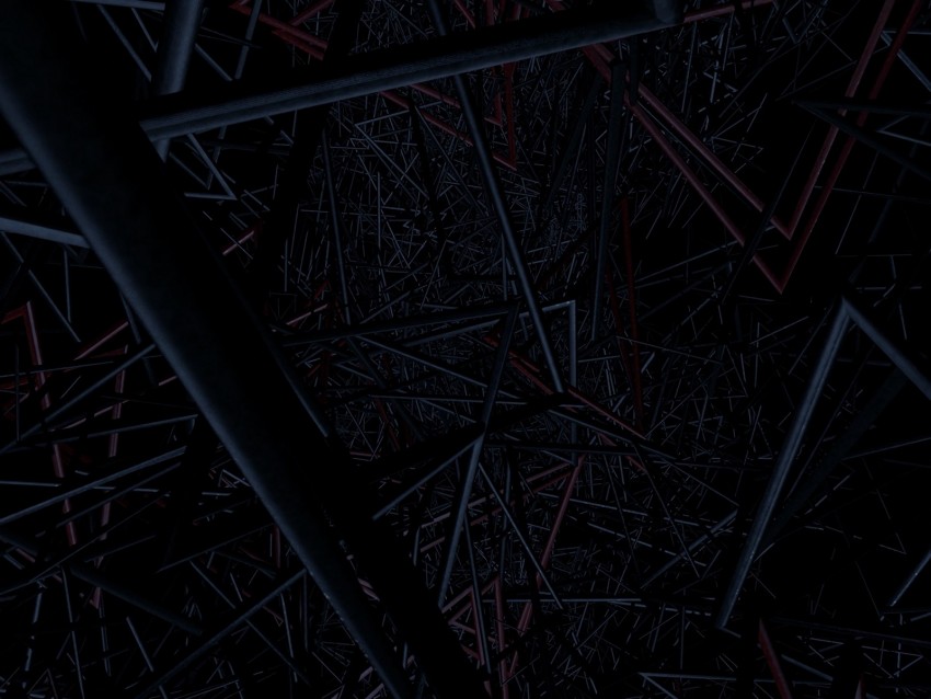 structure, interlacing, pipes, tangled, dark, endless