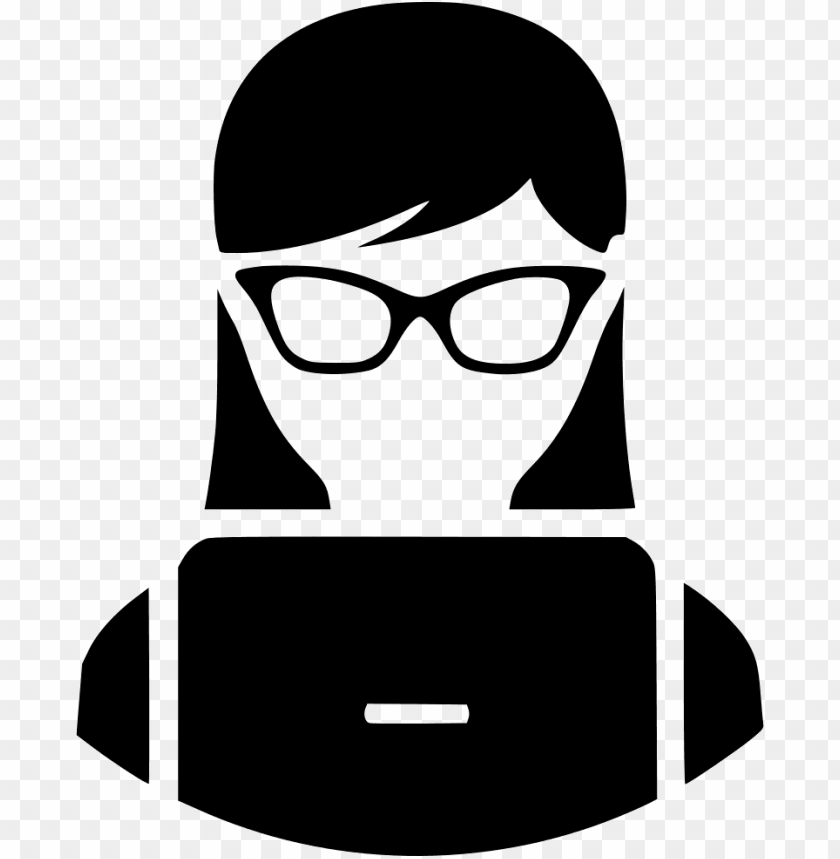 Download Student Lady Laptop Svg Student With Laptop Icon Png Free Png Images Toppng