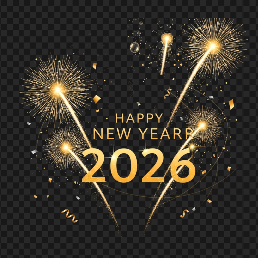 Stylish Happy New Year 2026 Png celebration design with elegant layout