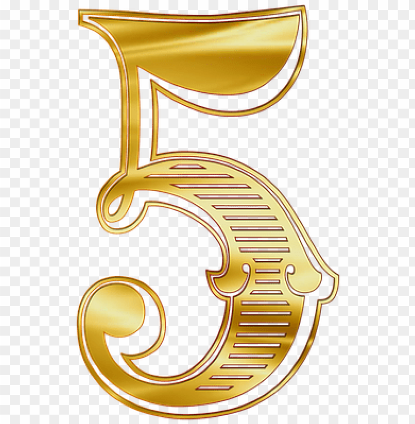 stylish printable numbers 0 9 gold numero 5 en dorado png image with transparent background toppng
