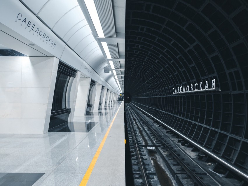 subway, station, tunnel, rails, underground
