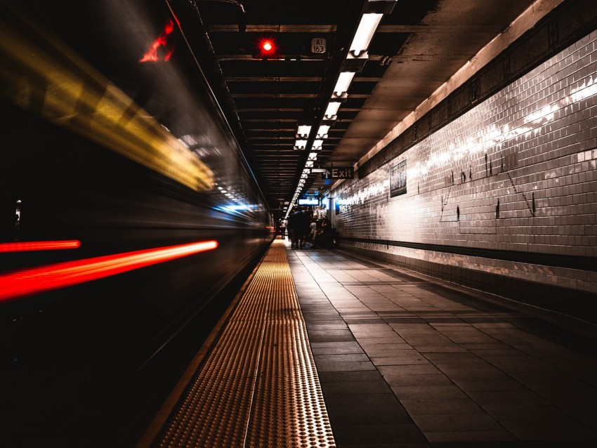 subway, station, underground, dark, light